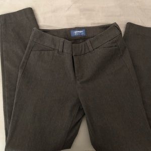 Grey Old Navy slacks.